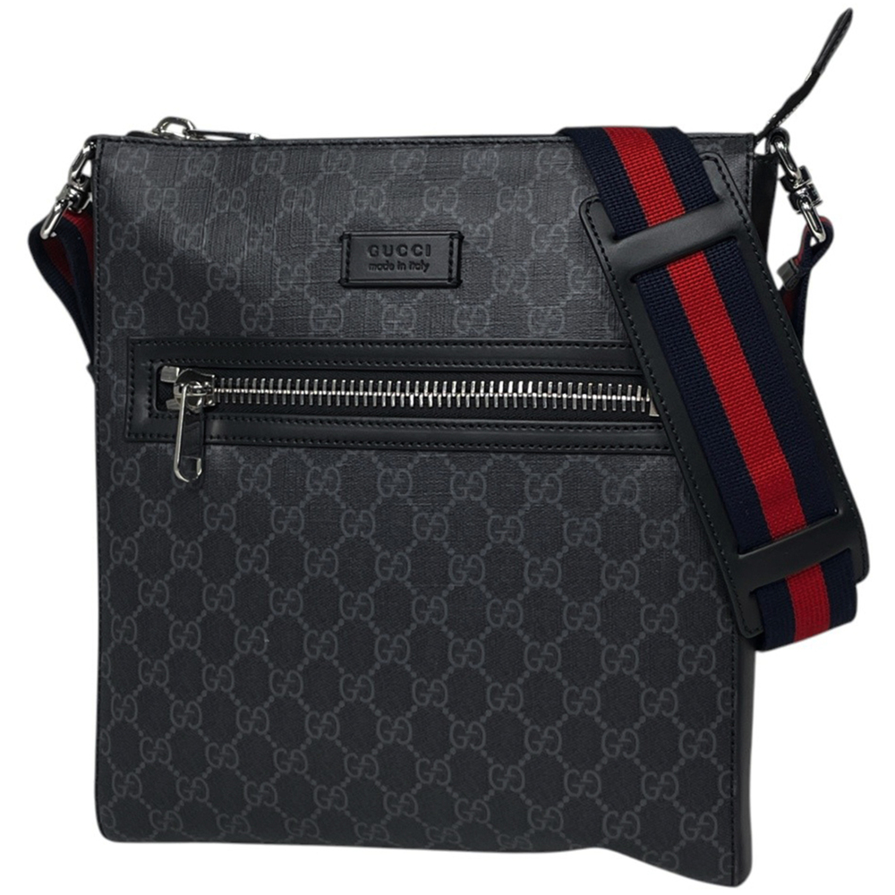 Gucci GUCCI Shoulder Bag GG Pattern Supreme Sherry Line Web Coated Canvas Bla...